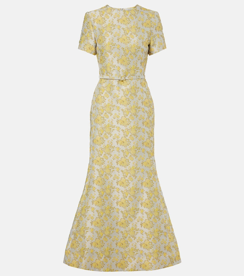 Simkhai Caraline floral jacquard cocktail dress in Buttercream