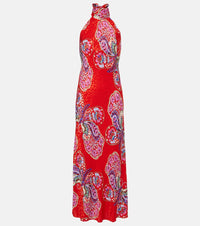 Rixo Maura printed halterneck maxi dress