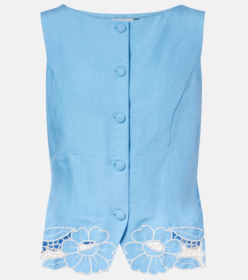 Rixo Lucca linen-blend vest