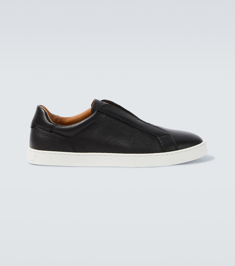 Magnanni Costa Slip II leather slip-on shoes in Nero