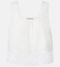 Montce Lace-trimmed cotton crop top