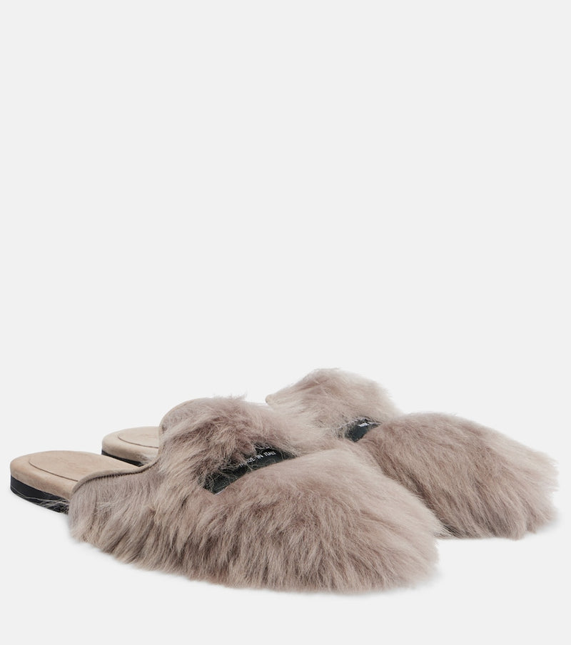 Dolce & Gabbana Shearling mules in Grigio