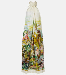Alemais Jungle Boogie halterneck silk maxi dress