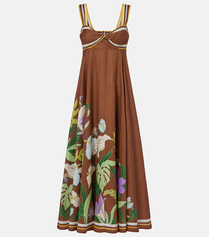 Alemais Alfie floral linen midi dress