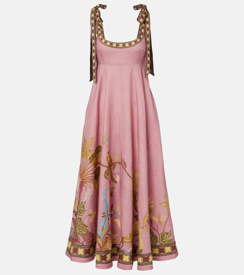 Alemais Zuri Ballet printed linen maxi dress
