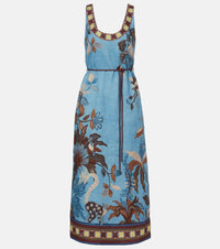 Alemais Georgie printed linen midi dress