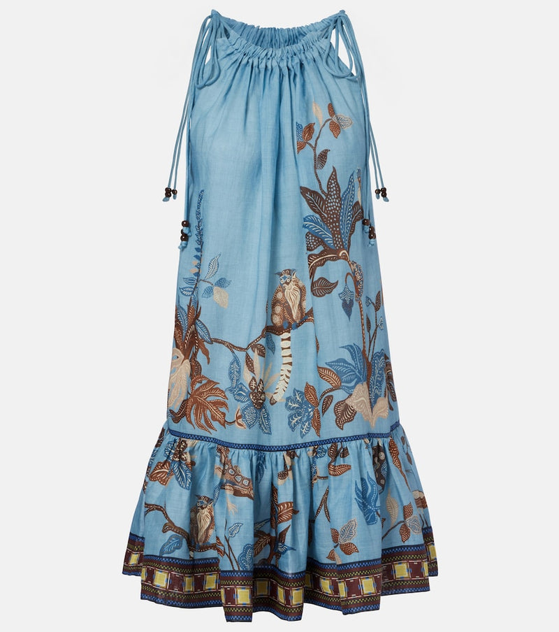 Alemais Georgie printed ramie minidress