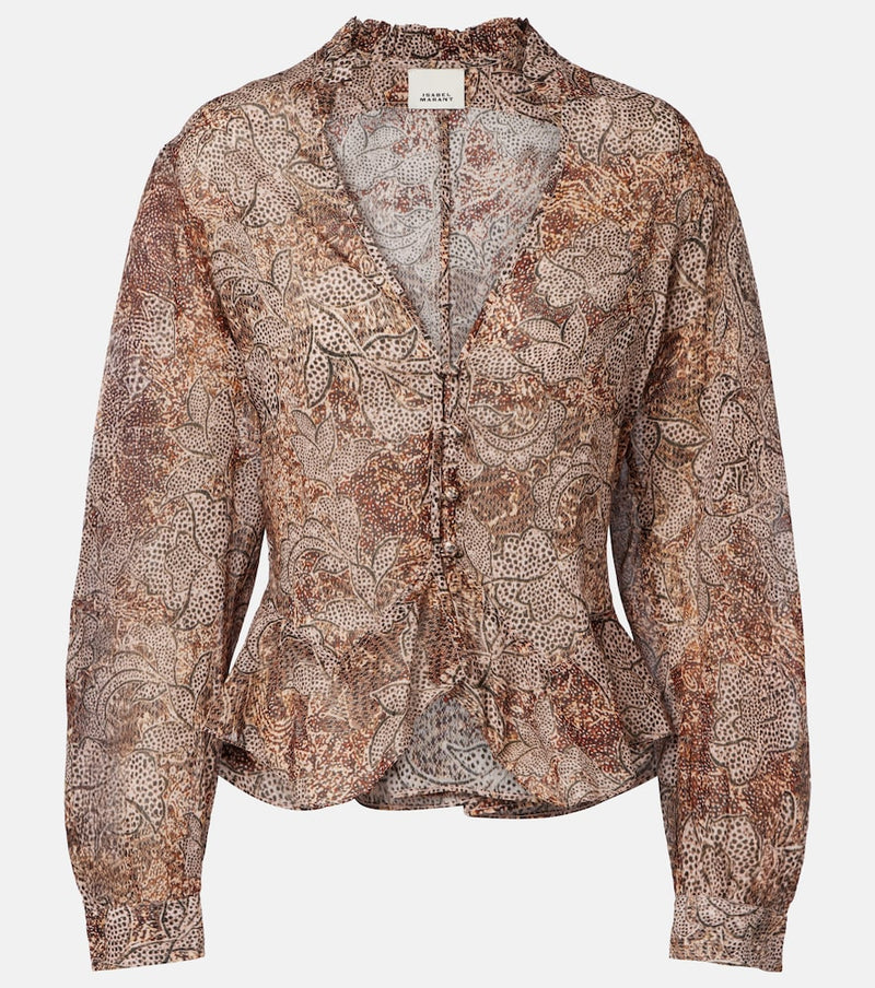 Isabel Marant Celeny printed cotton voile blouse