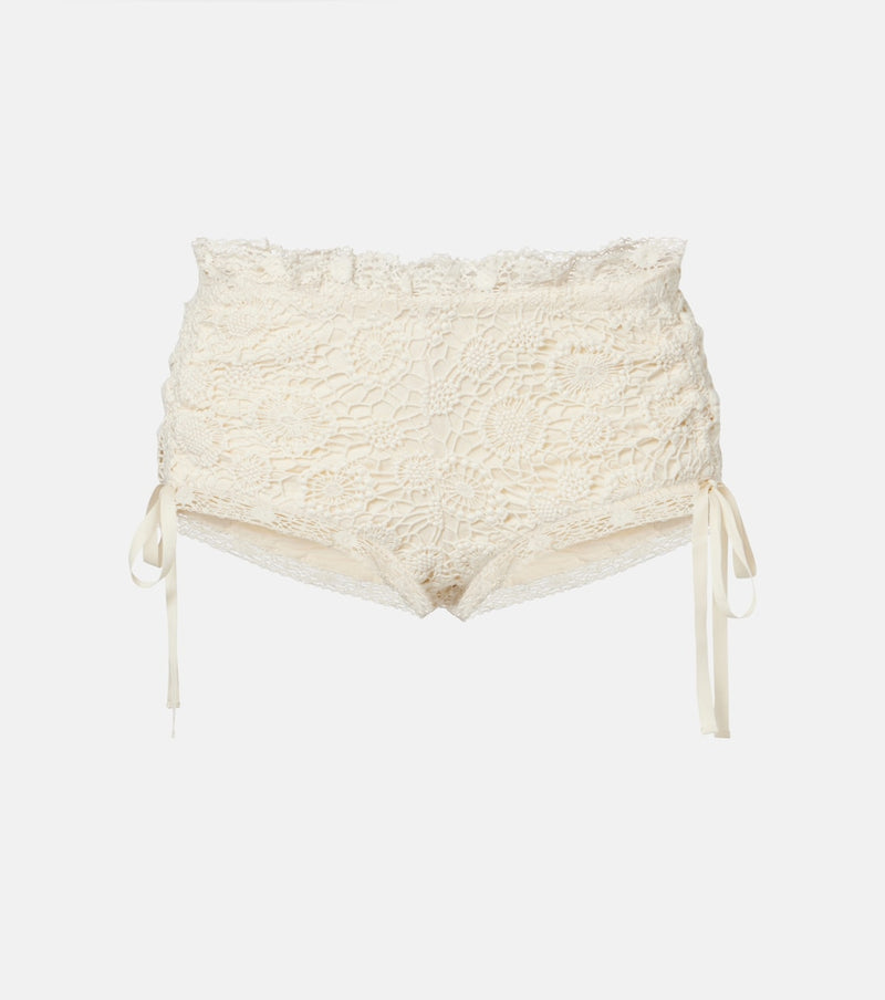 Isabel Marant Yeliz crochet cotton micro shorts