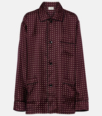 Saint Laurent Printed silk satin pajama shirt