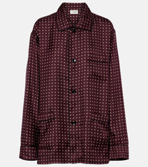 Saint Laurent Printed silk satin pajama shirt