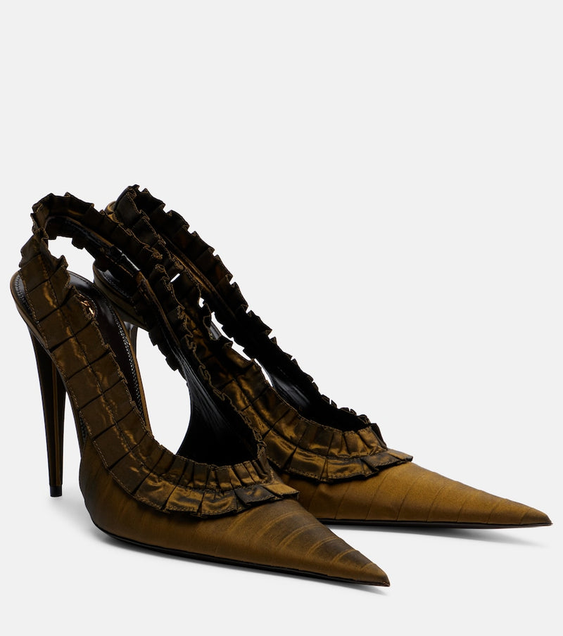 Saint Laurent Madeleine taffeta slingback pumps