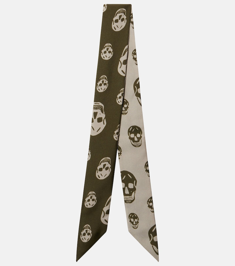 McQueen Skull silk twill scarf