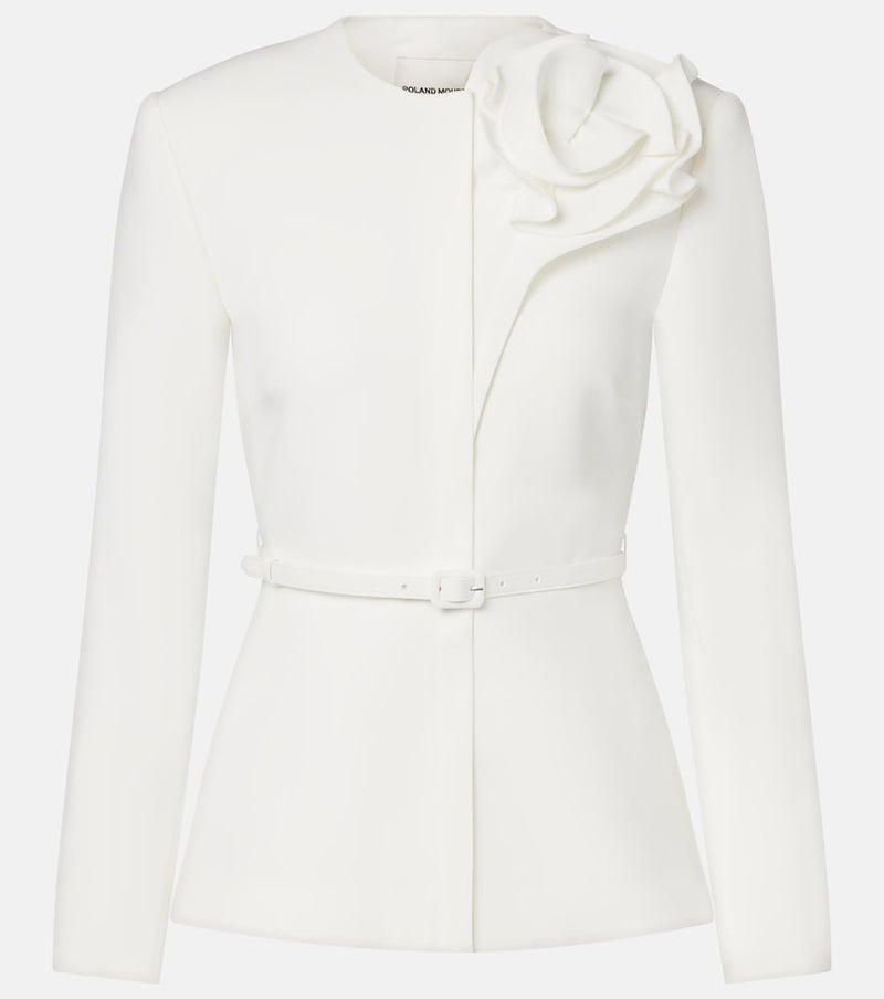 Roland Mouret Floral-applique crepe jacket