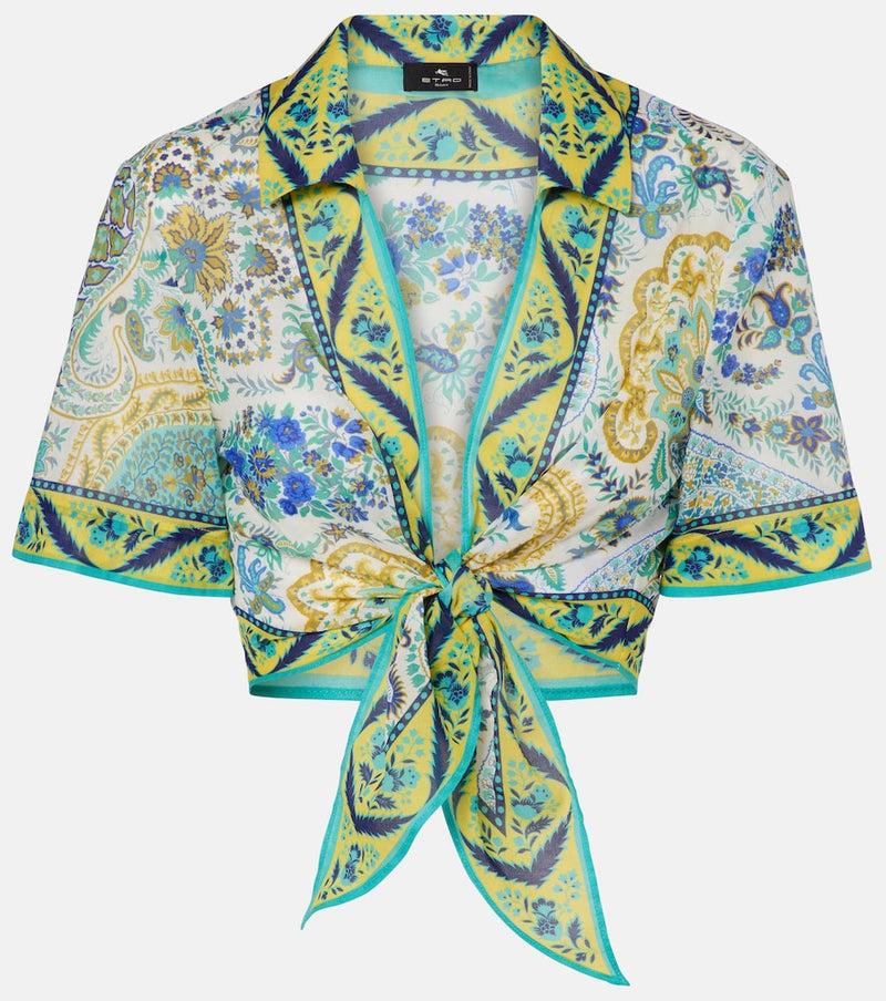 Etro Floral cotton crop top