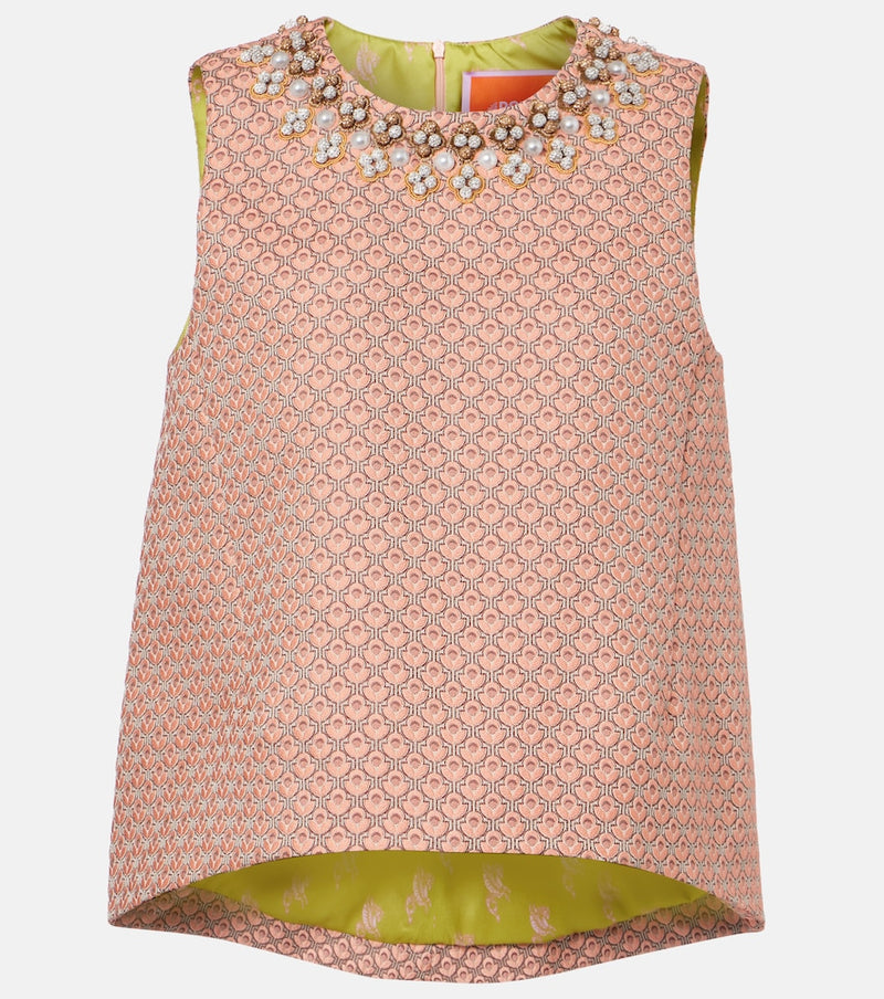La DoubleJ La Scala floral jacquard top