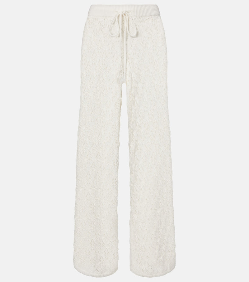 Faithfull Fio pointelle cotton wide-leg pants