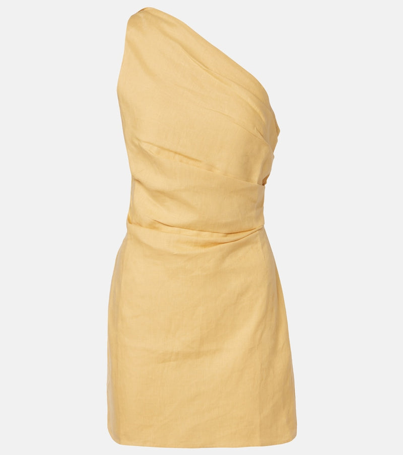 Faithfull Simona one-shoulder linen minidress