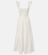 Faithfull Valentina shirred cotton maxi dress