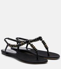 Le Monde Beryl Beaded satin thong sandals
