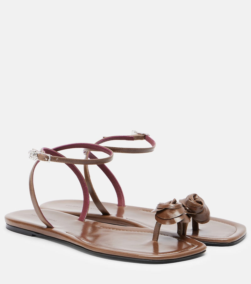 Magda Butrym Floral-applique leather sandals