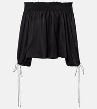 Chloe Off-shoulder silk satin top