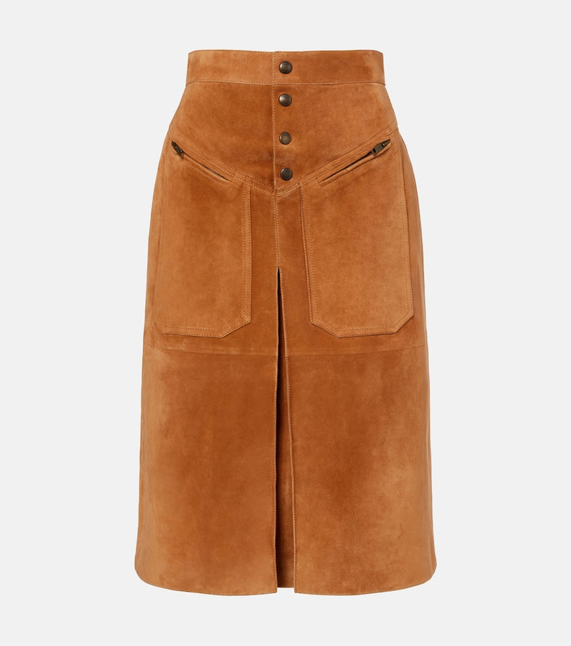 Chloe Suede midi skirt