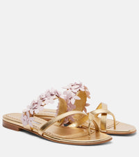 Manolo Blahnik Fiosa applique leather thong sandals