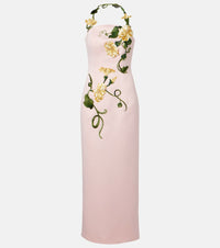 Leo Lin Ava floral-applique corset gown