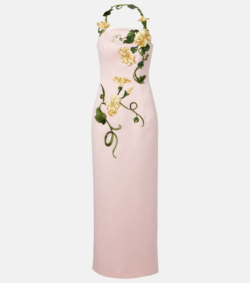 Leo Lin Ava floral-applique corset gown