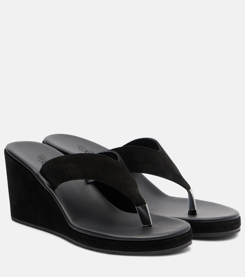 Ancient Greek Sandals Charys suede wedge thong sandals