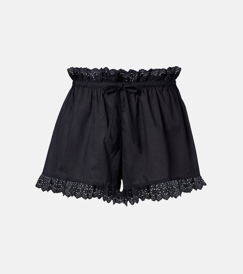 Poupette St Barth Cory broderie anglaise cotton poplin shorts