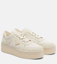 Prada Downtown Bold Re-Nylon and suede sneakers