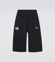 Balenciaga x NBA logo cotton fleece shorts