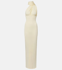 Aya Muse Thea scarf-detail ribbed-knit maxi dress