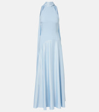 Solace London Cece halterneck crepe and satin gown
