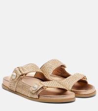 Jimmy Choo Fayence raffia-effect sandals