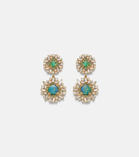 Suzanne Kalan 18kt gold (750/1000) drop earrings with gemstones