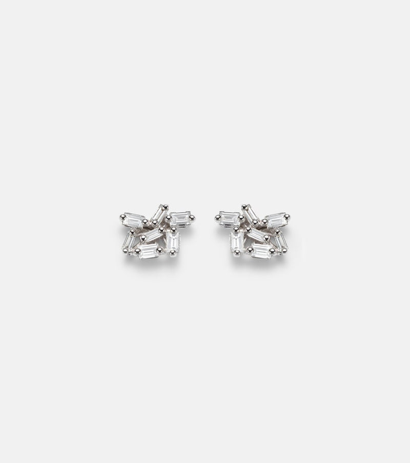 Suzanne Kalan Classic 18kt white gold (750/1000) stud earrings with diamonds