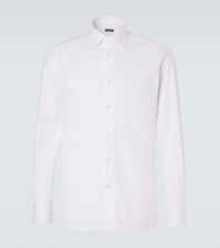 Zegna Cotton-blend poplin shirt