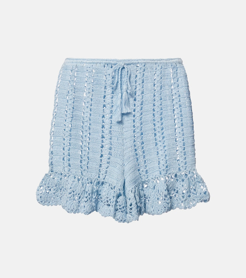 Anna Kosturova Crochet cotton shorts