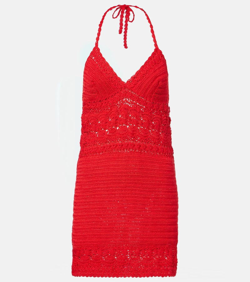 Anna Kosturova Filigree crochet cotton minidress