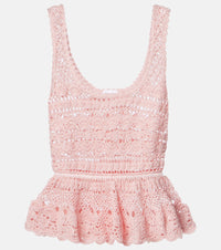 Anna Kosturova Marianne crochet peplum cotton top