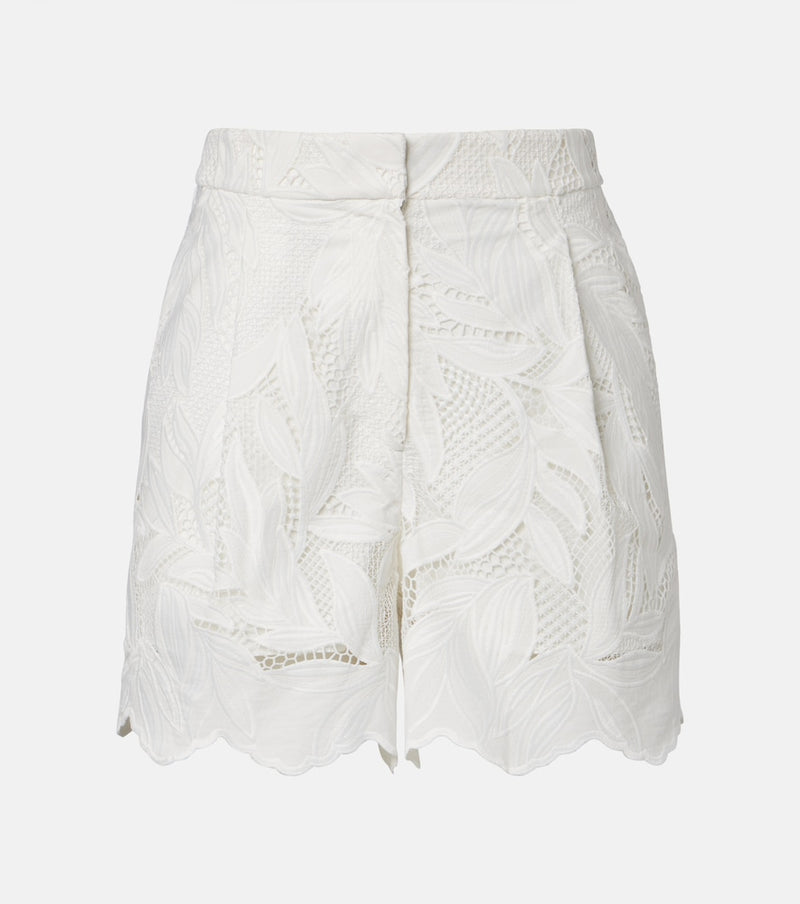 Erdem Embroidered mesh shorts