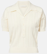 Faithfull Acme pointelle cotton-blend polo shirt