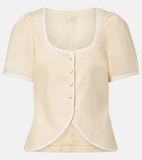 Faithfull Madeleine belted linen top