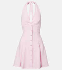 Faithfull Murano halterneck linen minidress