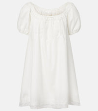 Faithfull Galle lace-trimmed cotton minidress