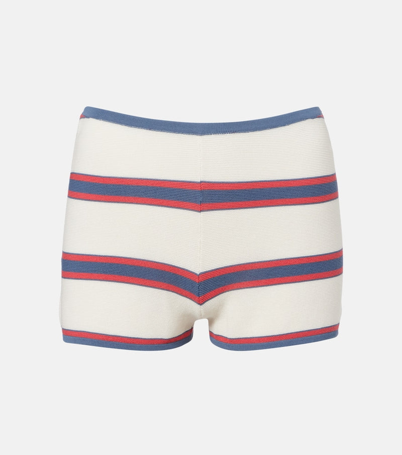 Faithfull Playa striped cotton-blend shorts