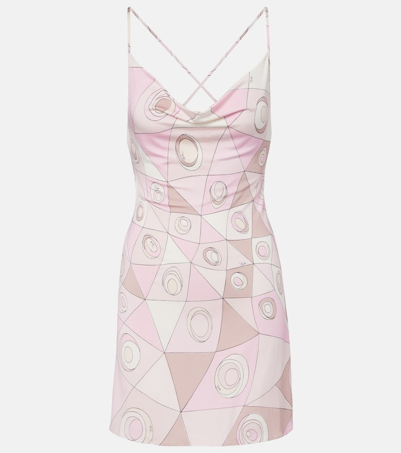 Pucci Occhi draped satin jersey minidress